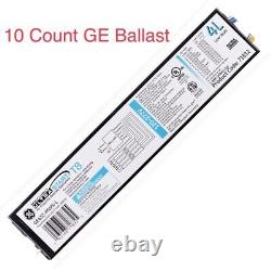 10-Count GE Fluorescent Ballast, GE432-MVPS-L Electronic T8, 120v to 277v