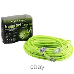100 ft Flexzilla Pro Electric Extension Power Cord Cable Indoor Outdoor 12 gauge