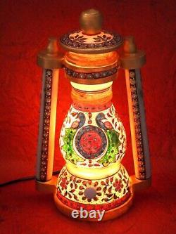 12 Marble Indian Art Lantern Electrical Lamp Handicraft Meenakari Hand Painted