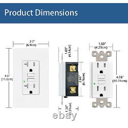 15 Amp 20 Amp GFCI Outlet Ground Fault Circuit Interrupte LED Indicator Non-TR
