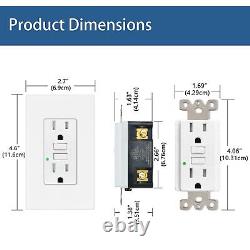 15 Amp 20 Amp GFCI Outlet Receptacle Non-Tamper-Resistant ETL Listed with Plate