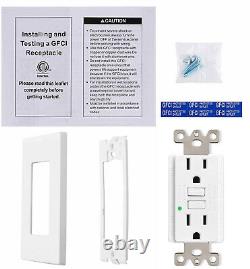 15 Amp 20 Amp GFCI Outlet Receptacle Non-Tamper-Resistant ETL Listed with Plate