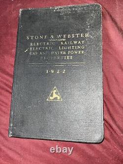 1922 Report Stone & Webster Electric Railway Lighting Gas Water Power Trains