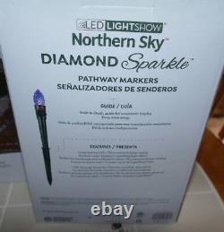 2 Sets Gemmy Lightshow Diamond Sparkle 8 LED Multicolor C9 Pathway Markers