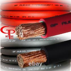 20 ft TRUE AWG 1/0 Gauge OFC Power Wire 10 ft RED 10 ft BLACK Ground Car Audio