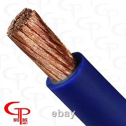 25 ft TRUE AWG 1/0 Gauge OFC COPPER Power Wire BLUE Ground Cable GP Car Audio US