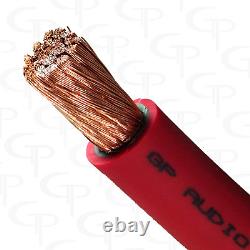 25 ft TRUE AWG 1/0 Gauge OFC COPPER RED Power Wire Ground Cable GP Car Audio USA