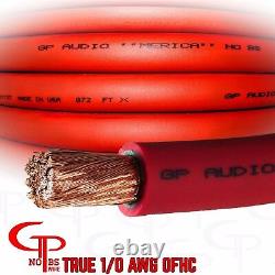30 ft TRUE AWG 1/0 Gauge OFC Power Wire 15 ft RED 15 ft BLACK Ground Car Audio