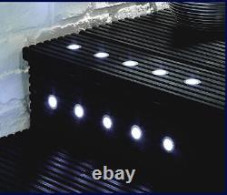 30mm Cold White LED Outdoor Garden Landscape Recessed Stair Step Deck Lights 12V