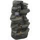 38 Inch Tall Electric Stacked Shale Water Fountain With Led Lights