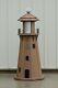 4' (8 Sided) Electric And Solar Powered Solid Poly Lawn Lighthouse Mahogany