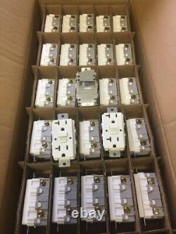 50 Hubbell White GFCI Outlet 5-20R 20-Amp Weather Resistant Receptacles NO EARS