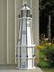 6 Foot Octagon Electric And Solar Powered Poly Lumber Lighthouse, White & Black