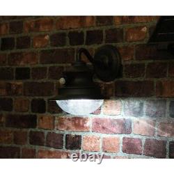 Barn Solar Brown Outdoor Wall Sconce with LED Remote Solar Panel & Motion Sensor
