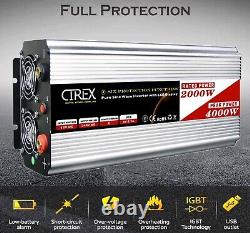 Cirex Power Inverter 2000With4000W 12V to 240V Pure Sine Wave Camping Car Boat 4WD