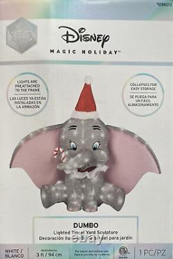 Disney Magic Holiday 36-inch Wide Dumbo LED Lighted Tinsel Yard Sculpture