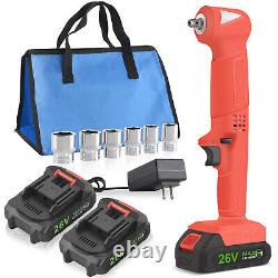 Electric Impact Wrench Powerful Cordless Ratchet Wrench With 2 Batteries LED light