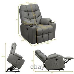 Electric Power Lift Recliner Massage Sofa-Light Gray Color Light Gray