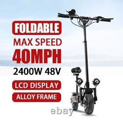 Electric Scooter Adults 2400W 48V 26AH Power Dual Disc Brake 40MPH 60miles Range