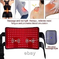 Electric Vibration Waist Belt LED Infrared Red Light Therapy For Pain Relief