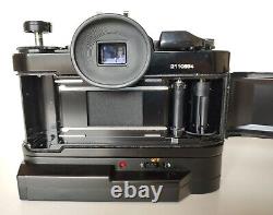 Excellent Canon A-1 Camera w FDn 50mm 1.8 Lens, Power Winder, Data Back, Cap