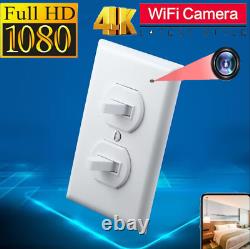 Functional Hardwired Electrical Wall Light Switch With Wifi 4K UHD Nanny Camera