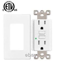 GFCI Outlet 15A 20A Ground Fault Receptacle Residential Grade Non-TR with Plate