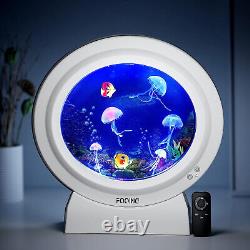 Jellyfish Lava Lamp 17 LED FOOING Aquarium Wall Lights Electric Round Fake Fish