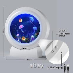 Jellyfish Lava Lamp 17 LED FOOING Aquarium Wall Lights Electric Round Fake Fish
