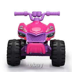 Kids Ride-on ATV, 6V Battery Powered Electric Quad Car with Music, LED Lights an