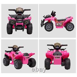 Kids Ride-on Four Wheeler ATV Car 6V Battery Powered With Lights for 18-36M, Pink