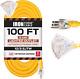Lighted Outdoor Extension Cord With 3 Electrical Power Outlets 10/3 Sjtw Heavy