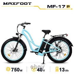 MaxFoot 26 750W 48V MF-17 Electric Bicycle Step-thru Cruiser Commuter E-Bike