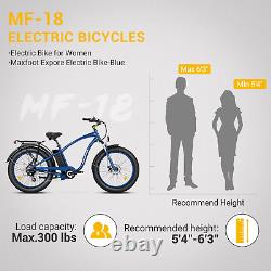 MaxFoot 26 Retro 750W Electric Bicycle Fat Tire Beach Cruiser 13AH MF18 E-Bike