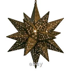 Moravian Hanging Tin Star Light Flower Cut