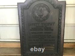 Old 1936-39 Bronze Safety Trophy Plaque Baltimore Gas & Electric Light & Power