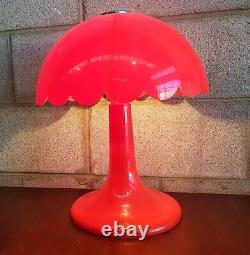 Original Red MUSHROOM Lamp Space Age MCM Plastic MID CENTURY Desk Light RETRO