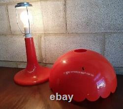 Original Red MUSHROOM Lamp Space Age MCM Plastic MID CENTURY Desk Light RETRO