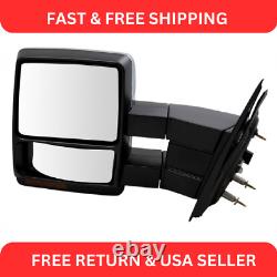 Power Heated Memory Tow Mirror Signal Puddle Light Chrome Left L for 07-12 F150