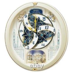 Seiko RE579S Electric Wall Karakuri Clock light gold pearl color Watch Gift New