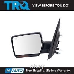 TRQ Mirror Power Heated Memory Turn Signal Puddle Light Chrome LH Driver Side