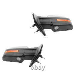 TRQ Mirrors Power Heated Memory Fold Puddle Light Chrome Pair Set for 09-10 F150