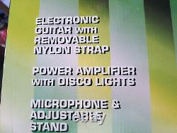 Top Star Deluxe Electric Guitar & Power Amplifier with Microphone Disco Lights
