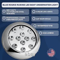 Underwater Lights LED Underwater Transom Light for Boat High Power Blue LED, 12V
