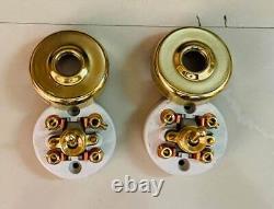 Vintage Antique Brass Ceramic 2 Way Electric Switch Button Set of 10