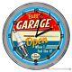 Vintage Dad's Garage 16 In Neon Personalized Wall Clock