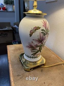Vintage Portmeirion RHODODENDRUM BOTANIC GARDEN LAMP Porcelain 26 shade finial