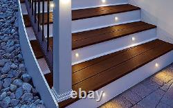 1/6/10/20/30/50Pcs Lumières de marche d'escalier de terrasse LED en forme de demi-lune pour jardin extérieur