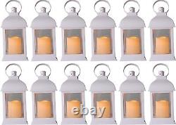 12 Lanternes à Bougie Électriques Rustiques Vintage avec Lumière LED Alimentées par Batterie