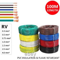 Câble électrique souple RV isolé en PVC 100M 0,3-2,5mm² à fils de cuivre multibrins